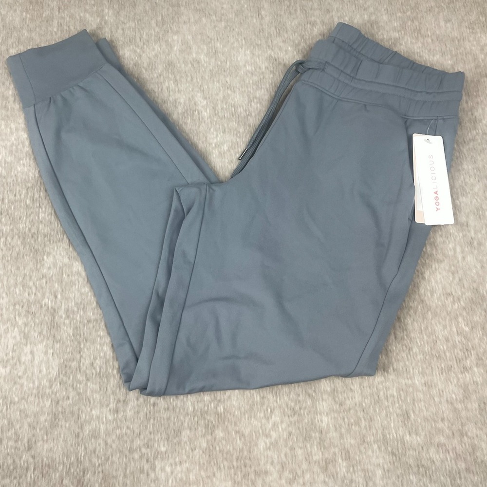 Yogalicious Polarlux Maya Illusion Jogger Pants Womens S Gray Stretch Drawstring
